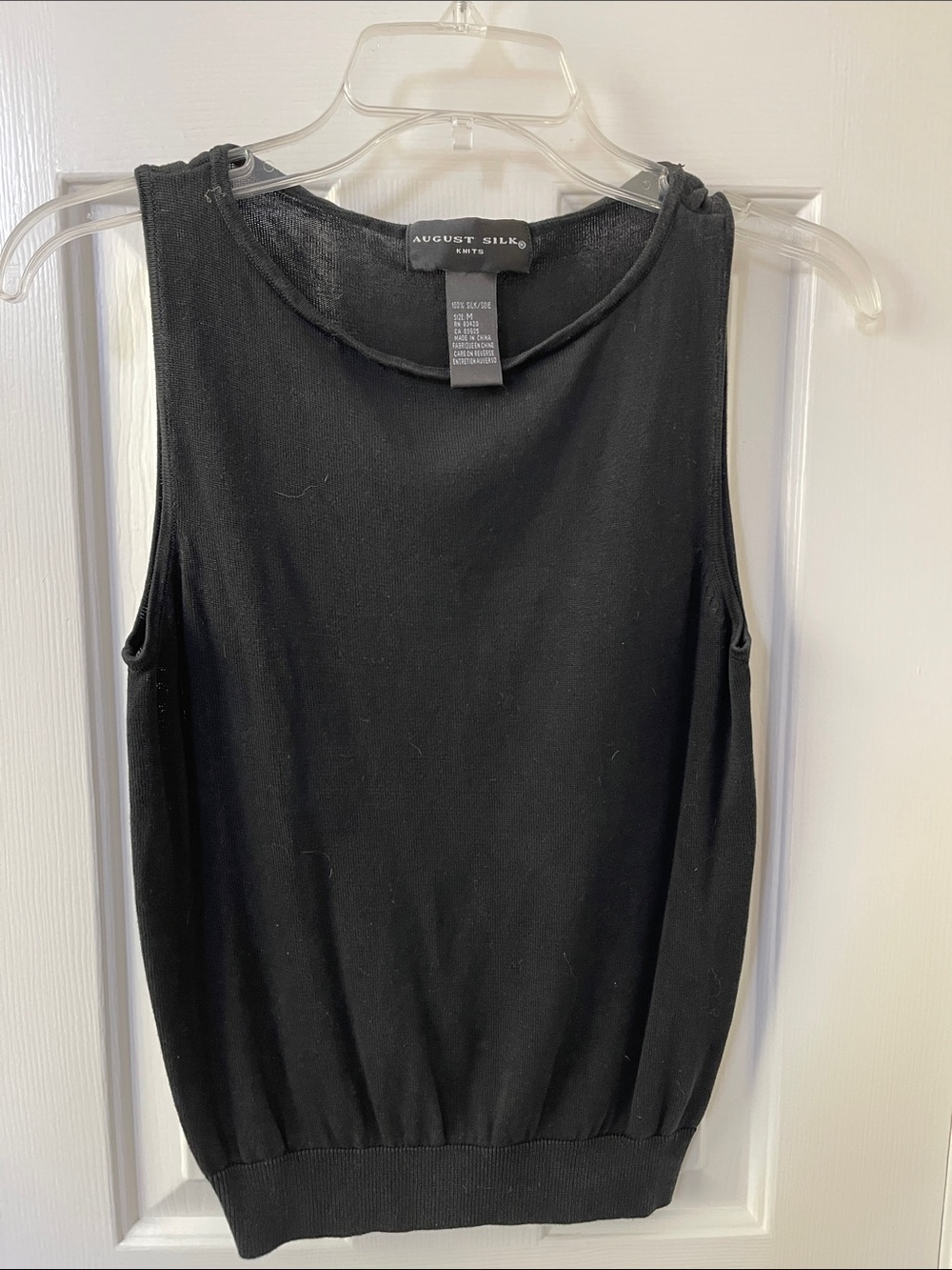 august silk Black Sleeveless Knit Tank Top